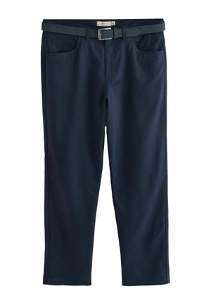 REGULAR FIT - SMART BRUSHED  WITH BELT - Bukser - navy blue