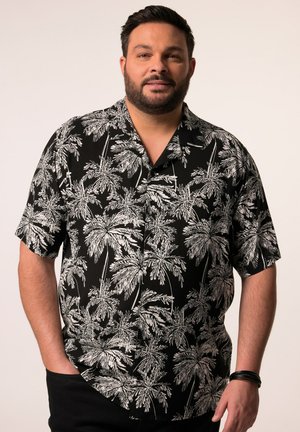 Men Plus, SHIRT, SHORT SLEEVE, CUBA COLLAR, CUBA FIT, UP TO 8 XL - Hemd - black