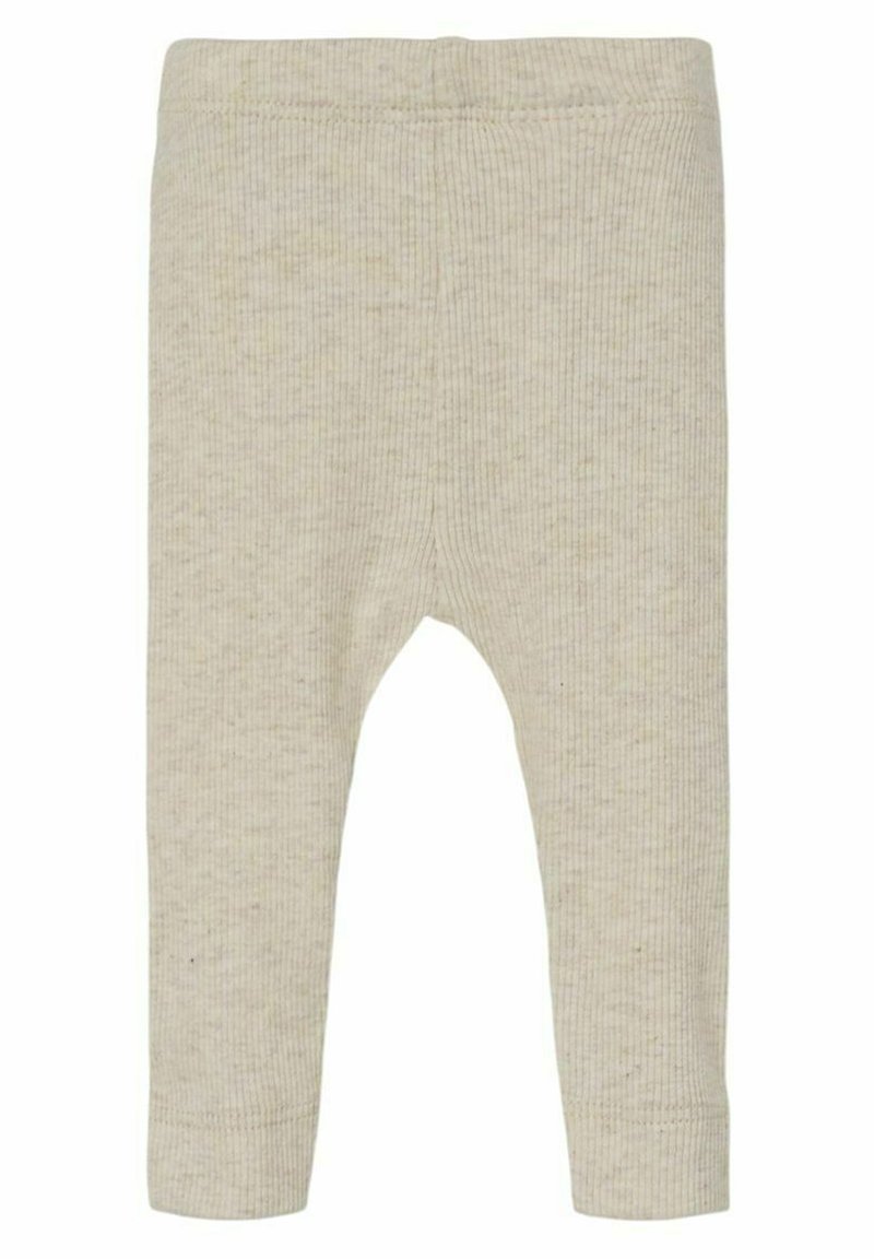 Leggings acanalados color beige claro fabricados con un tejido suave, que cuentan con una cinturilla elástica y puños ajustados en los tobillos para un ajuste ceñido.