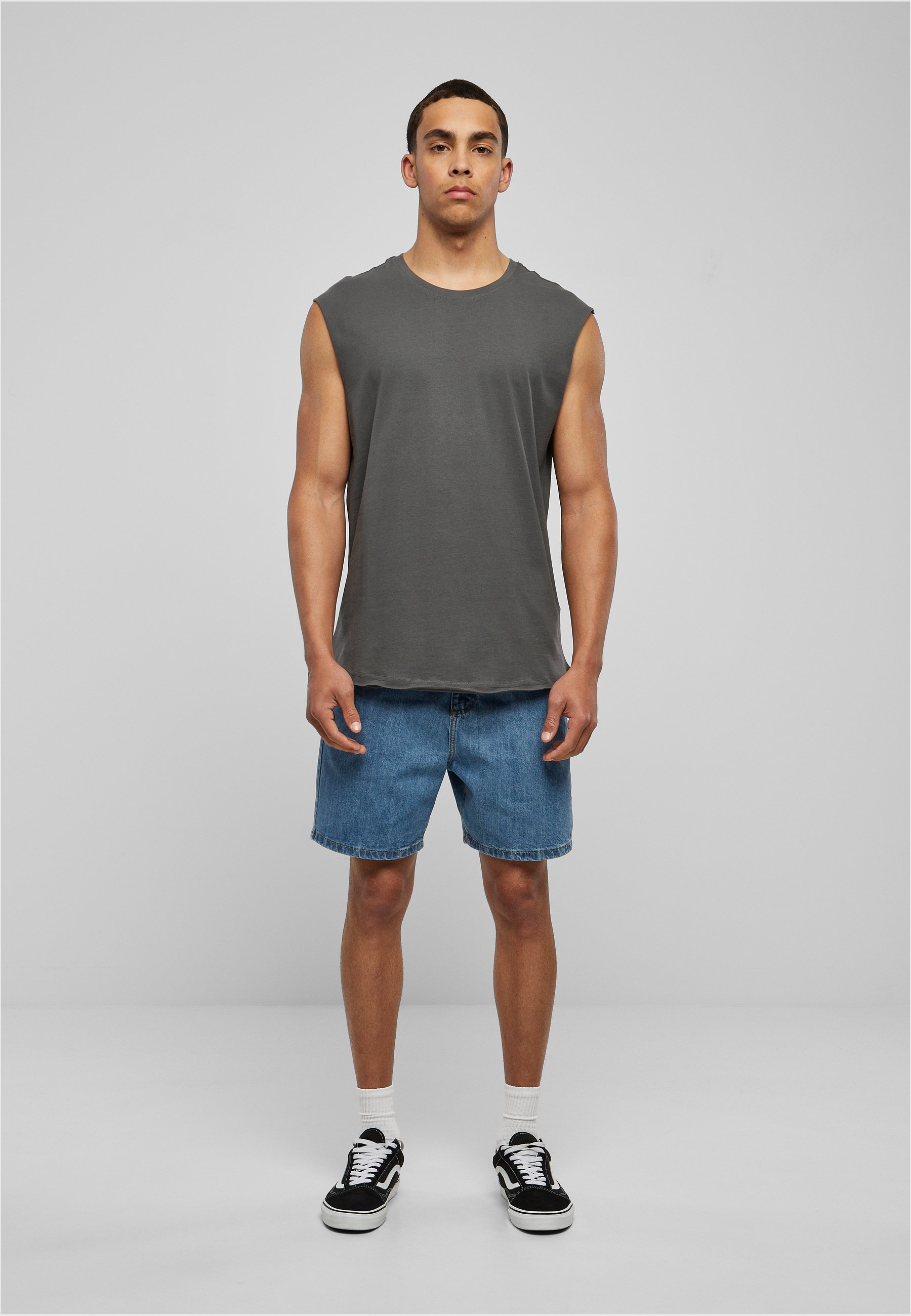 Urban Classics OPEN EDGE SLEEVELESS - Top - grey/black - Zalando.ie