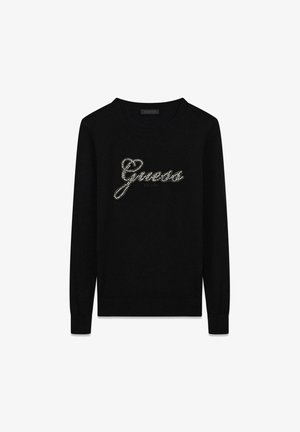 Guess, LS CN GEORGIA LOGO SWTR - Maglione - jblk jet black a