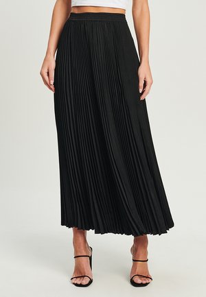 LEANDRA - Pliceret nederdel /Nederdele med folder - black