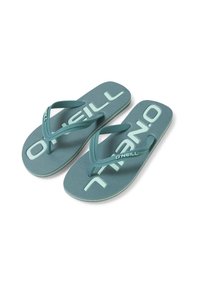 Tamsiai žali šlepetės su tekstūruotu padu, turinčios dvi plonas dirželes ir spausdintą logotipą „O'NEILL“ šviesiai žalia spalva. Pagaminta iš PVC neturinčio medžiagos.