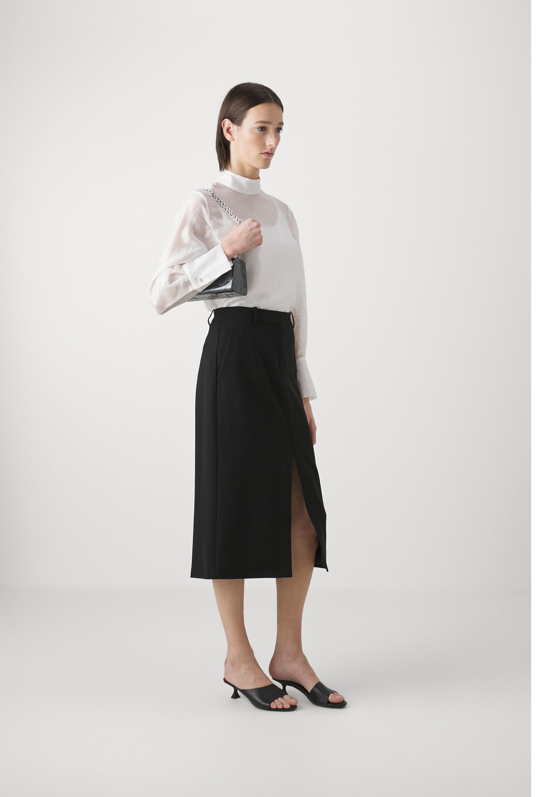 Jupe Theory Nellida - Jacquard Rayée Zigzag Noir/crème, Taille S, Très Bon état