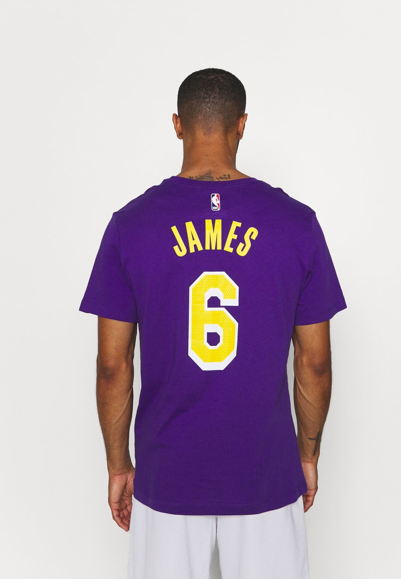 Nike Performance Nba Lebron James Los Angeles Lakers Statement Name Number Tee Vereinsmannschaften Court Purple Lila Zalando De