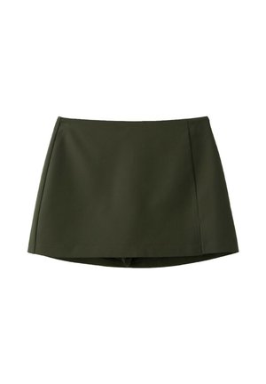 Stradivarius, SKORT WITH SIDE SLIT 04799768 - Šortková sukňa - khaki