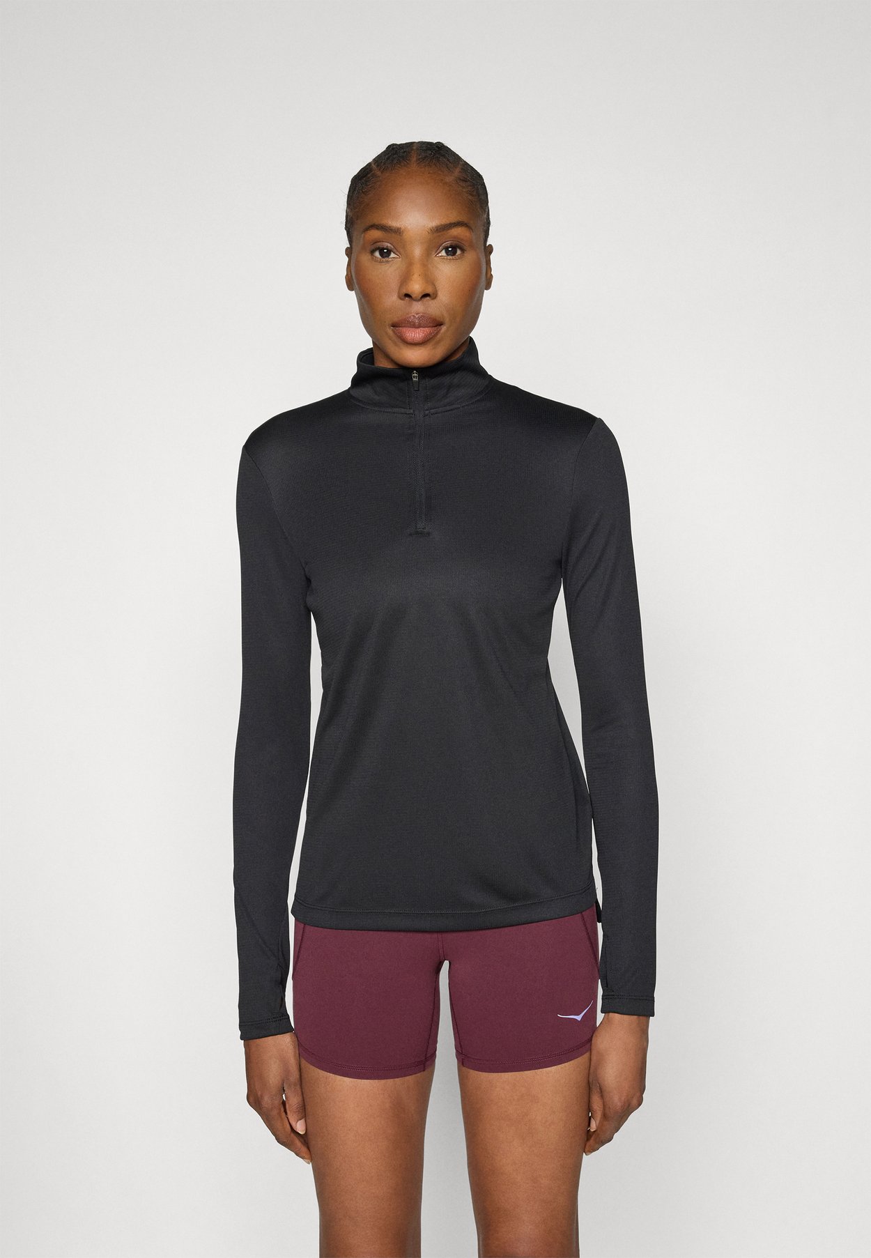 LONG SLEEVE HIGH NECK TOP WITH 1/4 ZIP