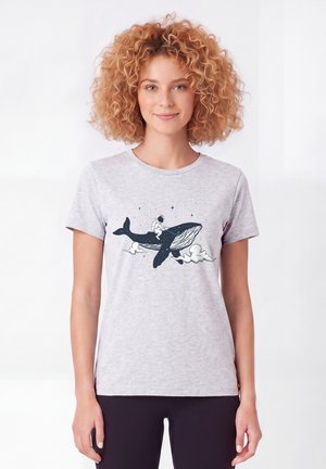 watapparel, SPACEWHALE - T-shirt imprimé - cool heather grey