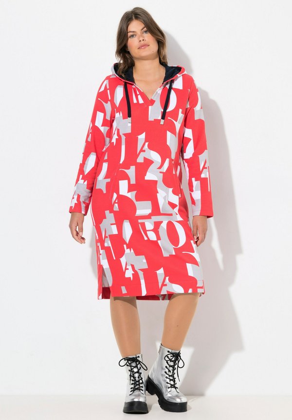 MIT GRAFISCHEN DRUCK KAPUZE LANGARM - Freizeitkleid