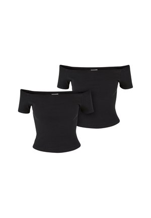 OFF SHOULDER  TEE 2-PACK - T-shirts - black black
