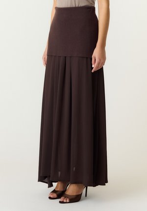 YAS YASBEANI LONG KNIT  - Μάξι φούστα - coffee bean