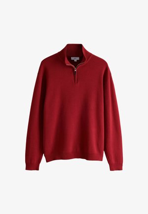 Next, REGULAR FIT - QUARTER ZIP JUMPER - Striktrøje - burgundy red