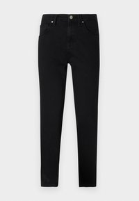 Svarta smala jeans tillverkade av bomullsblandat tyg. Har en klassisk femficksdesign, framfickdragkedja och metallknappstängning.