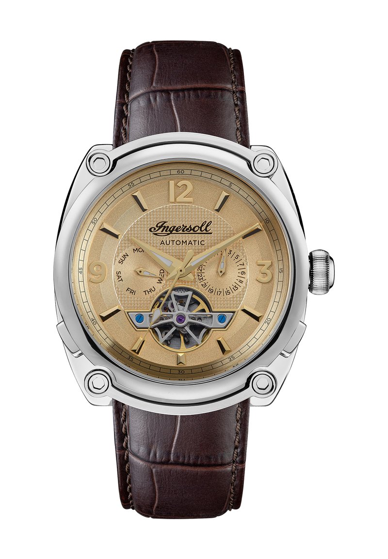 Montre Vintage Patrick Arnaud - Quartz, Cuir Marron, Cadran Argenté - Années 2000