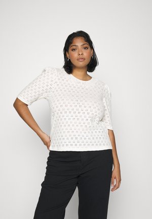 VMVALERY SLEEVE - Basic T-shirt - snow white