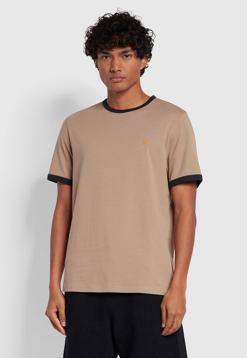 Ringer Basic Farah GROVES RINGER - Basic T-shirt - smoky brown/brown - Zalando