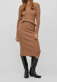 VILA Stickad tröja - brown
