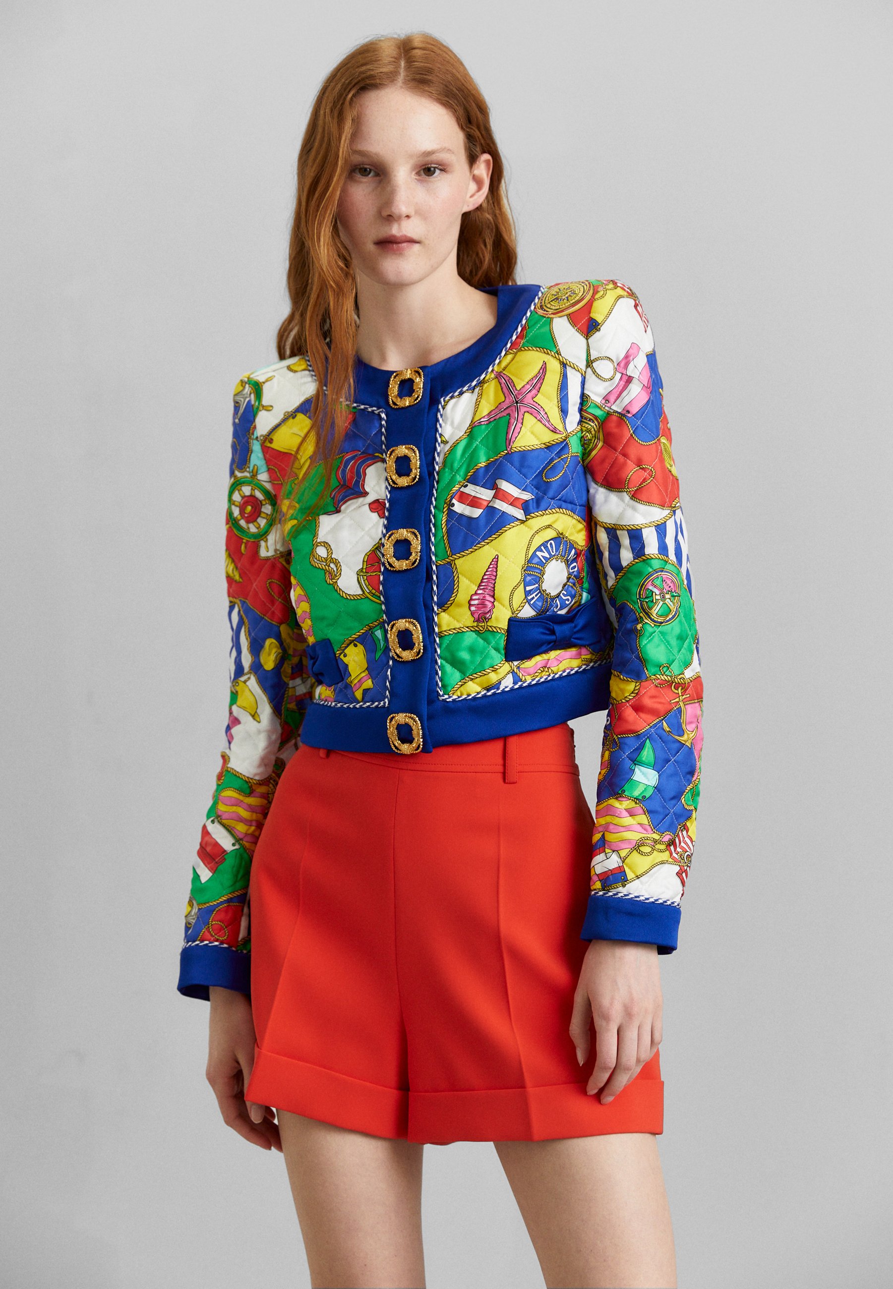 Giacca Imbottita Love Moschino Donna | Nylon Allover Love Con Maniche Rimovibili