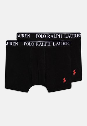 Mustad puuvillased bokserid musta värvi, valge "POLO RALPH LAUREN" vöö ja punase tikandiga logo detailidega külgedel. Pehme tekstuur, keha lähedane disain.