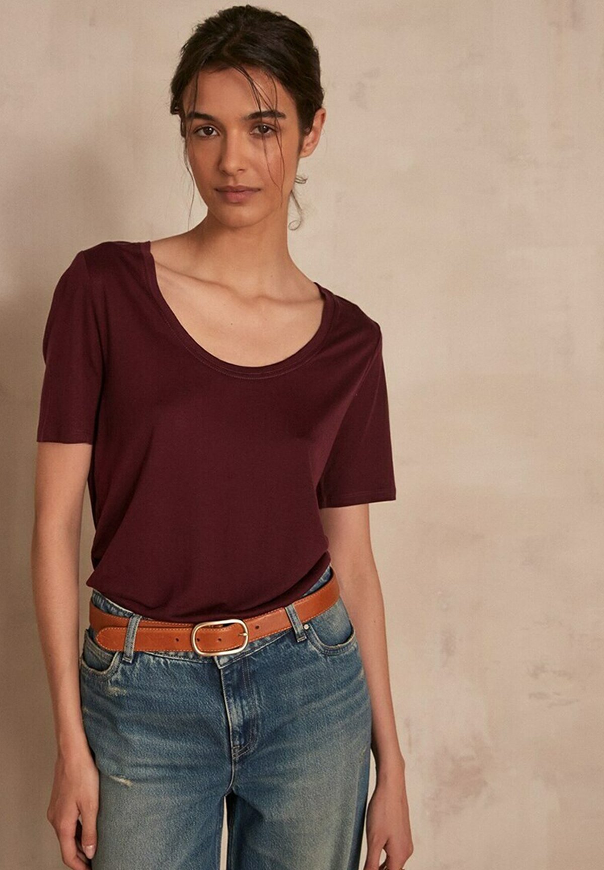 T-shirt Basique CQ Pour Fille, 3 Ans, Marron à Pois, Manches Longues, Col Rond