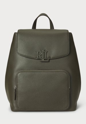 Lauren Ralph Lauren PEBBLED LEATHER MEDIUM CAMERYN BACKPACK - Zaino da viaggio - dark olive