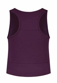 Lila Tanktop mit figurbetontem Schnitt, breiten Schulterträgern und glattem, dehnbarem Stoff. Keine sichtbaren Muster oder Akzente.