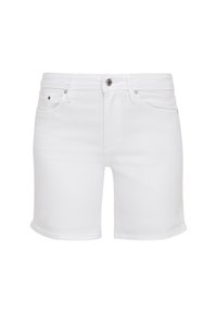 Witte denim shorts met een klassieke snit, vijf zakken, en een knoopsluiting met een enkele zijzak aan de voorkant.