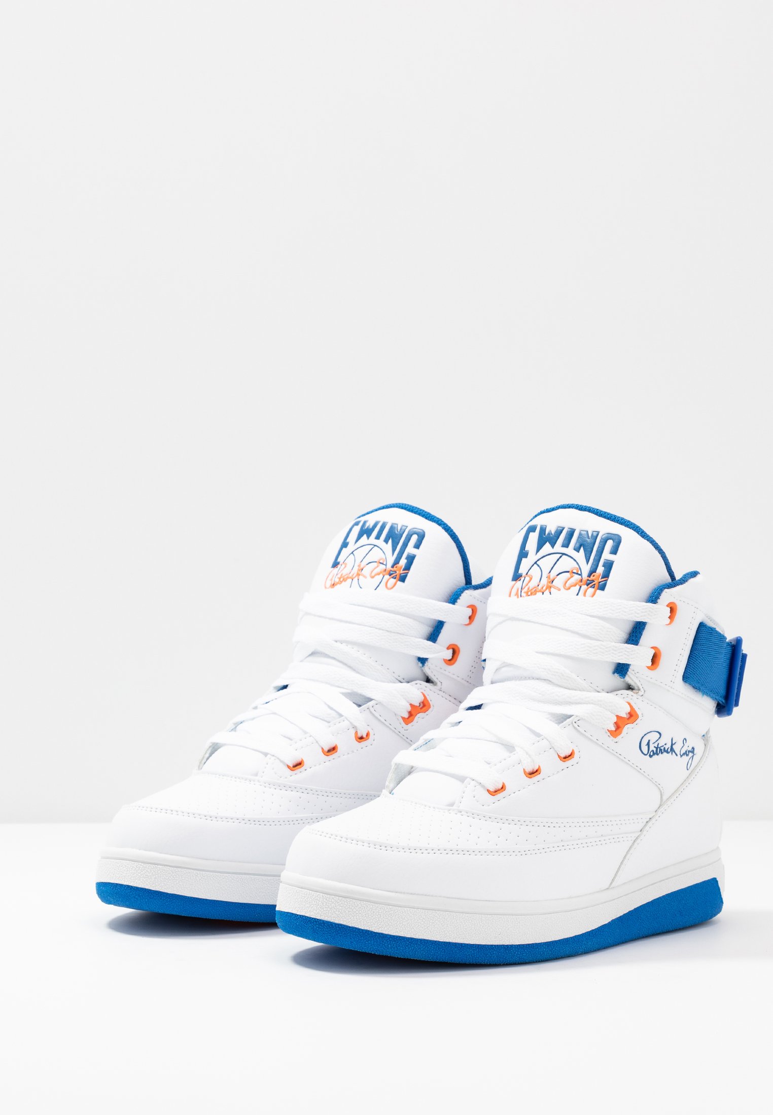 Ewing 33 Hi Hightop Trainers white/princess blue/vibrant Orange, Men's, Size: 15, White - Imitation leather/ Textile