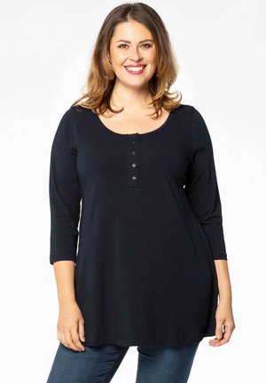 YOEK WITH BUTTONS - Langarmshirt - navy