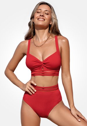 Cupshe, TWISTED SET MIT HOHER TAILLE - Bikini - red