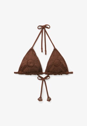 Calzedonia, FLORAL CROCHET TRIANGLE - Bikinitop - brown