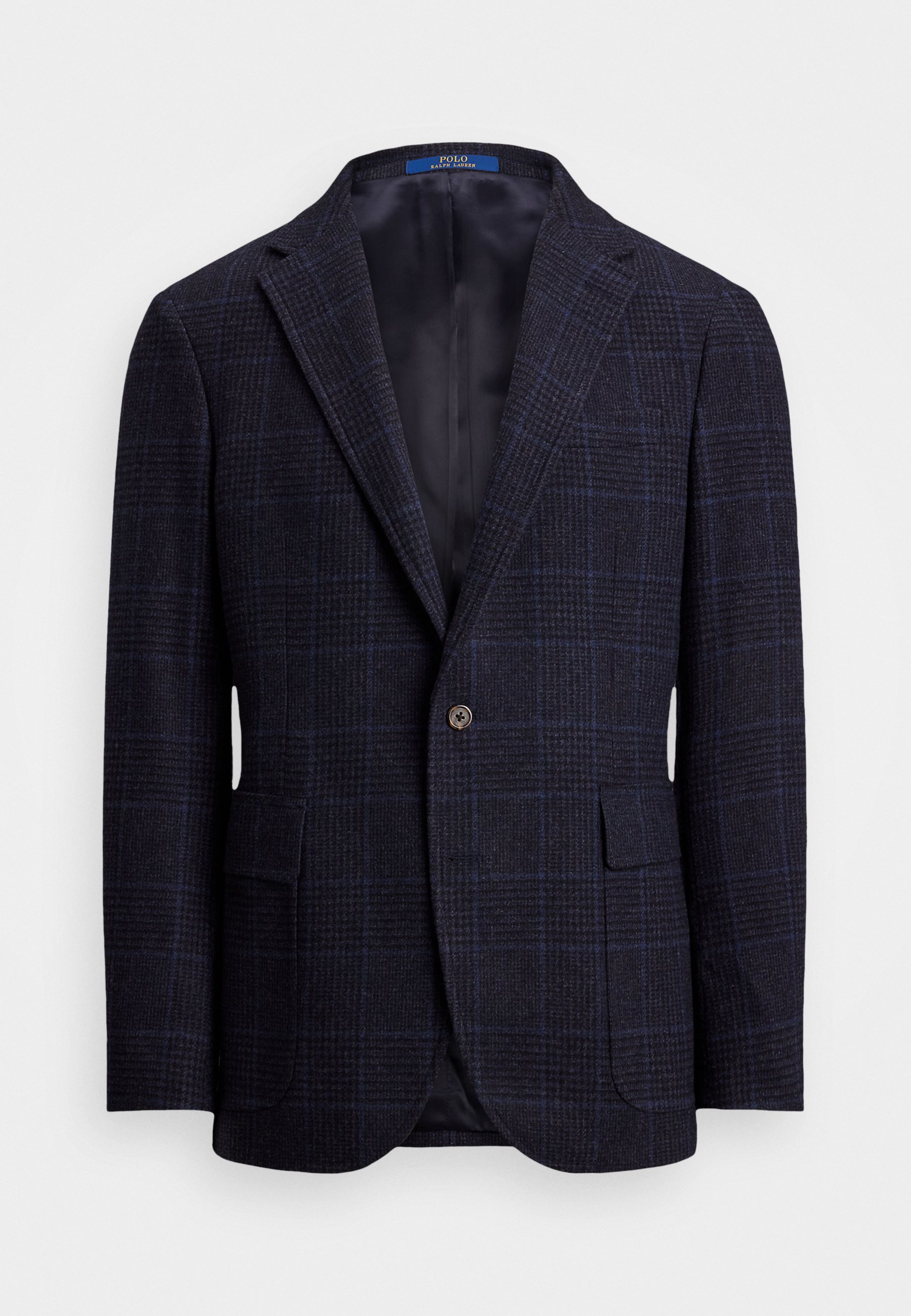 ralph lauren plaid navy blazer