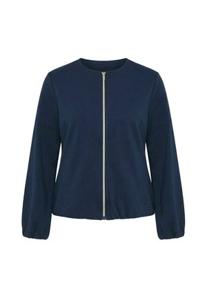 Ulla Popken, BALLOON HEM ZIP-UP SWEATSHIRT - Sudadera - marine