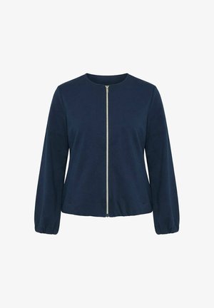 Ulla Popken, BALLOON HEM ZIP-UP SWEATSHIRT - Sweatshirt - marine