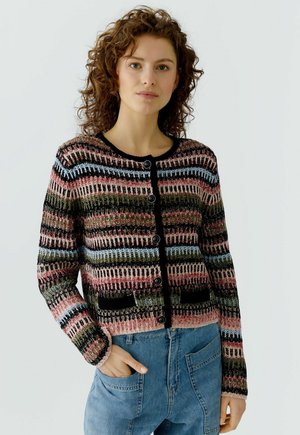 Strickjacke - black red