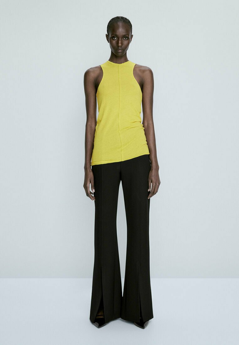 Massimo Dutti SLEEVELESS CREPE WITH CENTRAL SEAM DETAIL Top neon