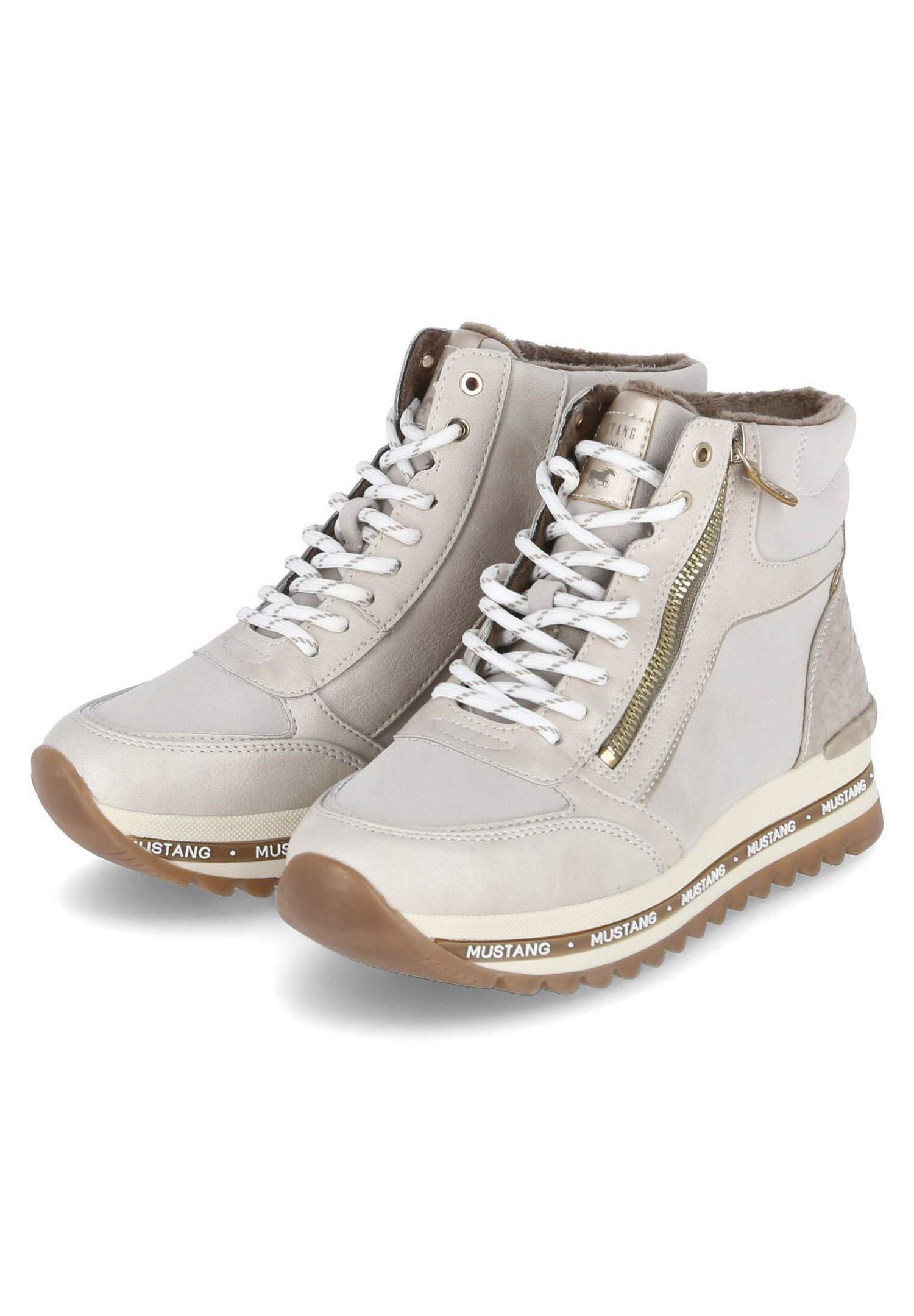 Boots Mustang Sneakers Dames Hoog Mustang HIGH Sneakers Hoog Beige