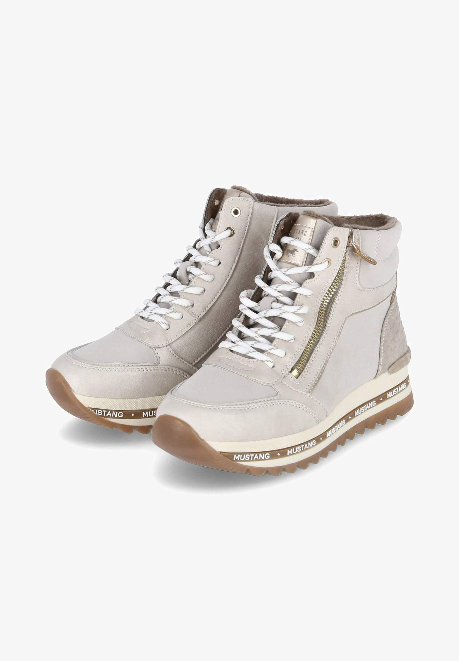 Boots Mustang Sneakers Dames Hoog Mustang HIGH Sneakers Hoog Beige