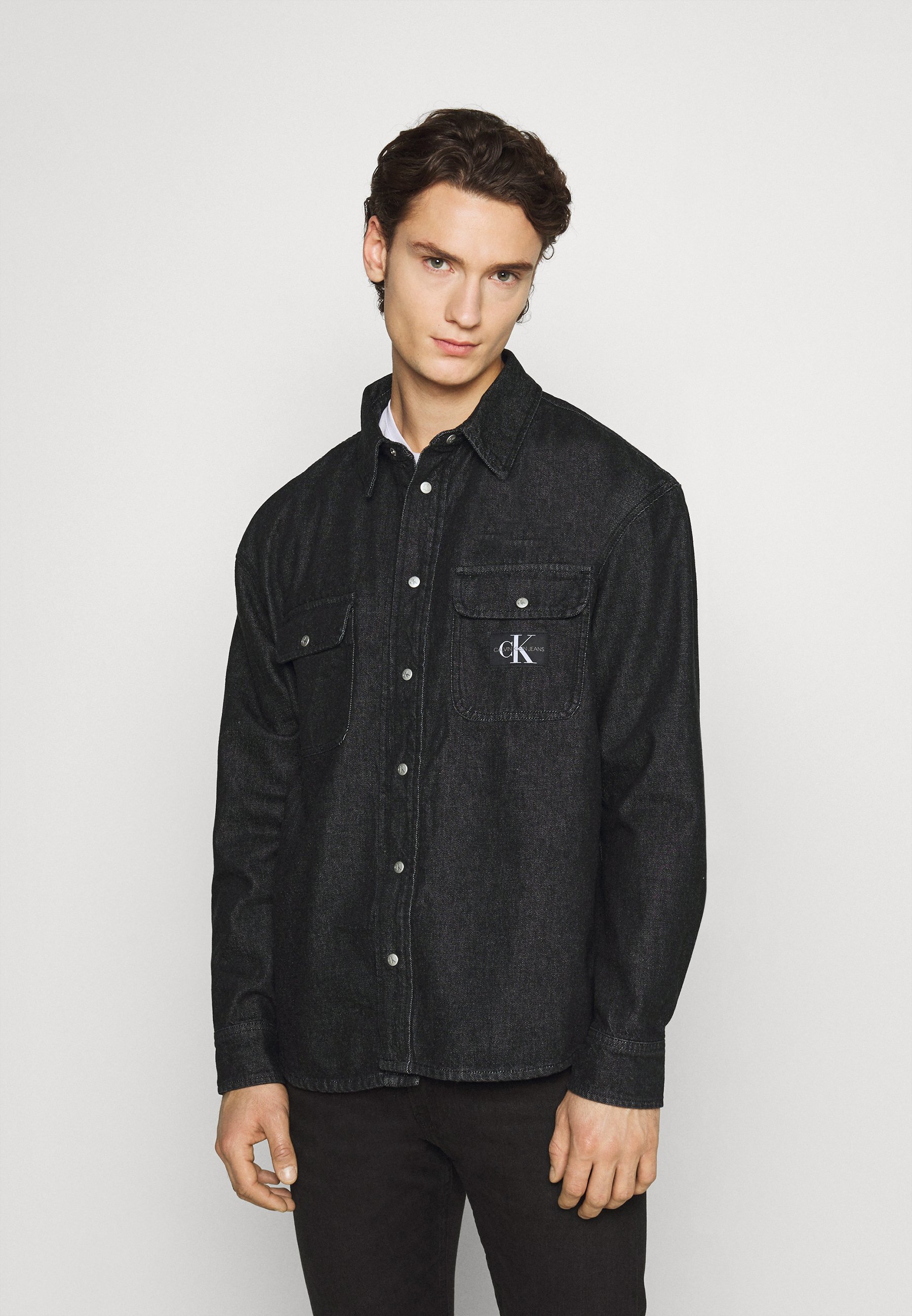 Calvin Klein Jeans Shirt Shirt Denim Black Black Denim Zalando Co Uk
