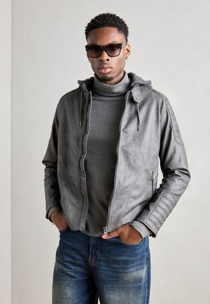 Faux leather jacket - dark grey
