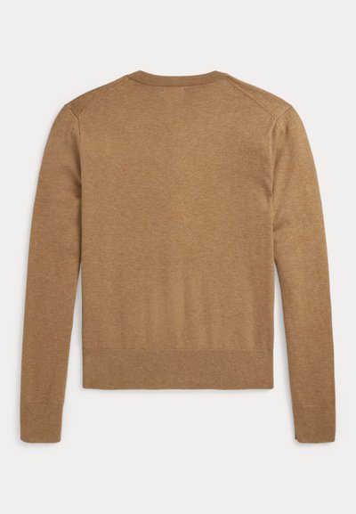 Polo Ralph Lauren COTTON CREWNECK CARDIGAN - Kardiganas - collection camel melange