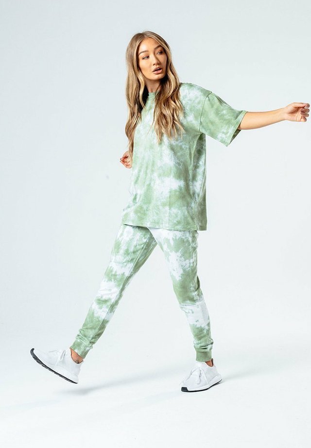 T-shirt med print - green/white