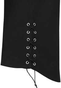 Urban Classics LACE UP LONG TEE - Tricou basic - black