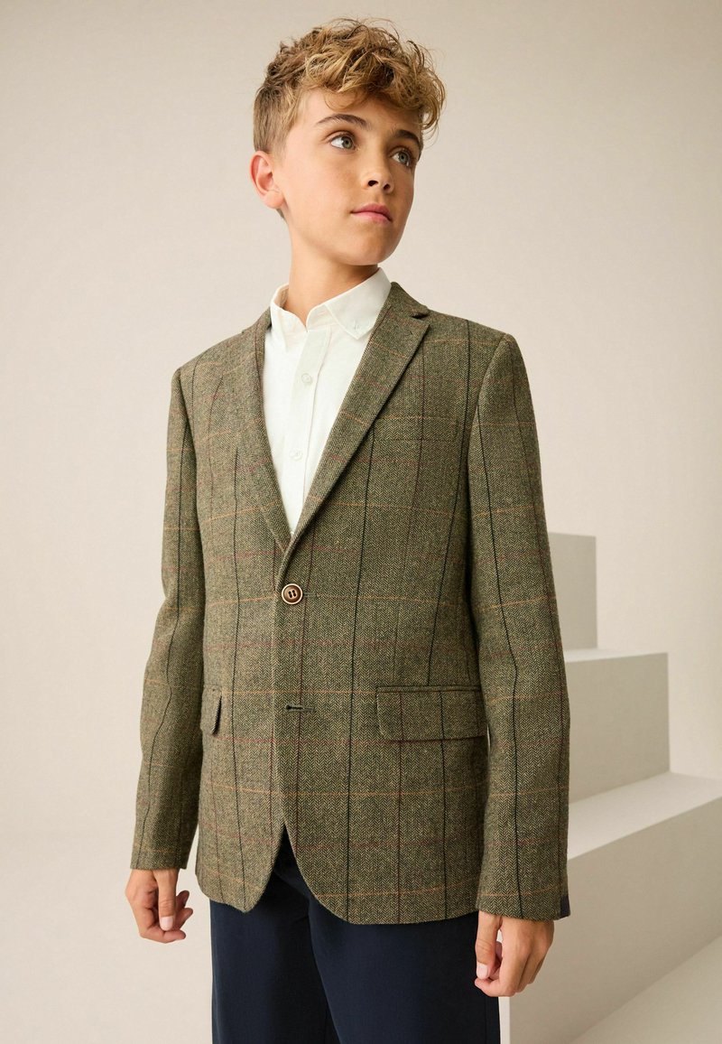 Veste courte en tweed verte Edward Achour