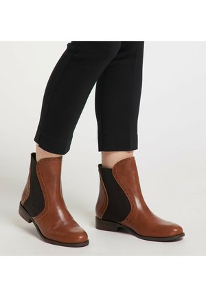 Botine cowboy/biker - cognac