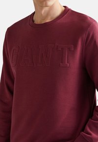 GANT EMBOSSED C-NECK  - Felpa - wine red
