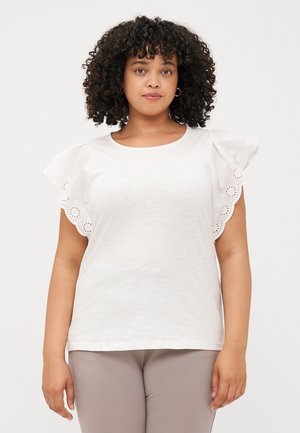 CARLILA O NECK FLUTTER - Marškinėliai su spaudiniu - cloud dancer