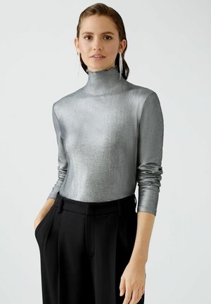 Oui METALLIC - Langarmshirt - grey silver