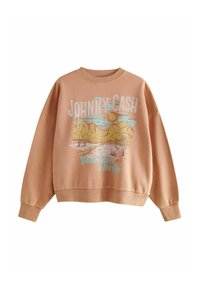 Next LICENCE JOHNNY CASH OFFICIAL GRAPHIC WASHED SLOGAN  - Mikina - pink coral