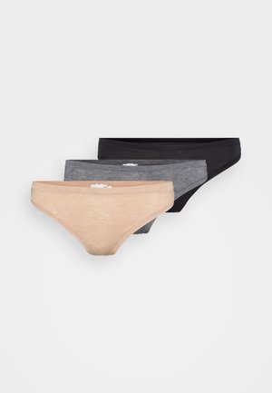 BREATHE THONG 3 PACK - Perizoma - black/grey/beige